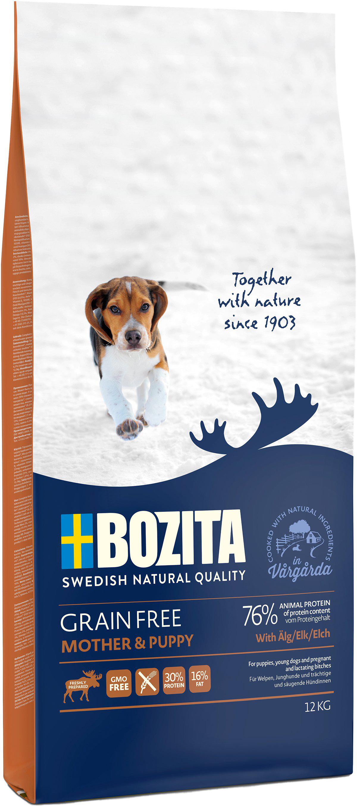 Bozita Grainfree Mother & Puppy Älg 12kg