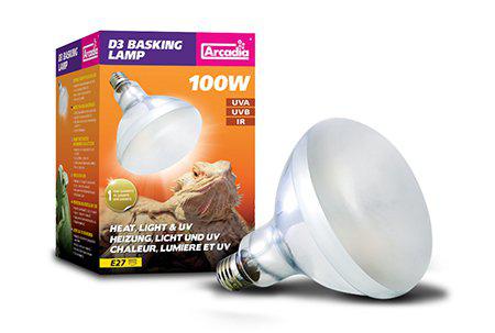 D3 Basking Lamp 100w Värme & Solljus  Uva/uvb E27