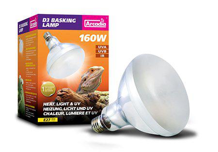 D3 Basking Lamp 160w Värme & Solljus  Uva/uvb E27