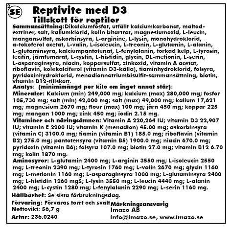 Zoo Med Reptivite 56.7gr Med D3 Med Fosfor