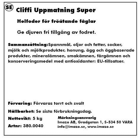 Cliffi Äggfoder Morbido Super 5kg
