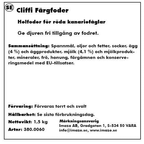 Cliffi Färgfoder 1kg