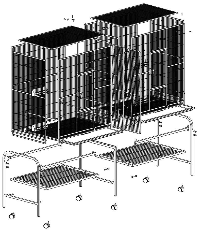 Gd Rival Dubbel Medbord Ljus Gråmelerad165x54x158cm