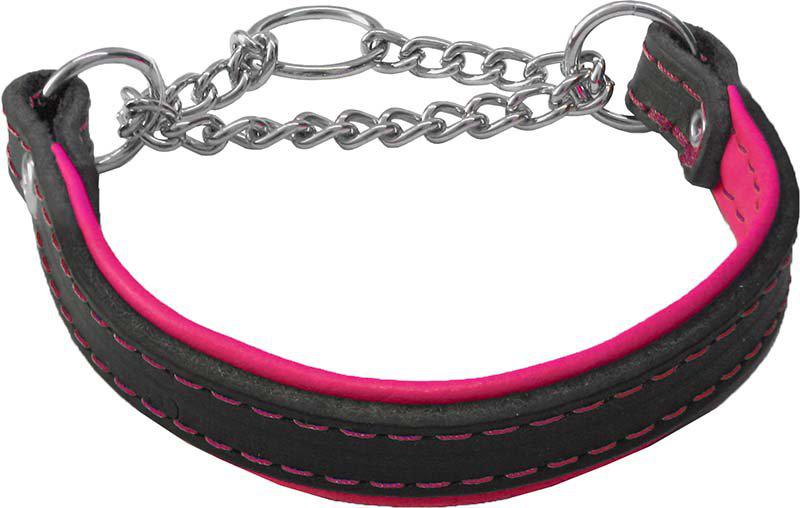 Alac Halvstryp Läder  Svart/cerise 1.8x55cm