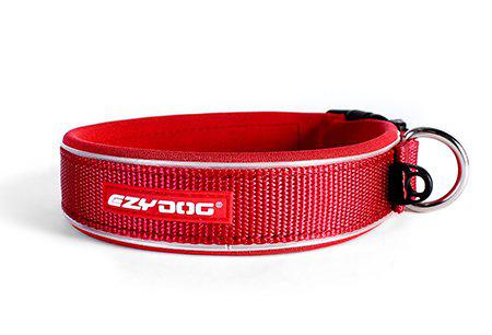 Ezydog Halsband Neopren Reflex Röd L 47-53cm