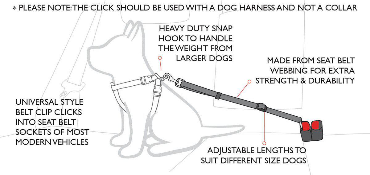 Ezydog Bilbältesadapter Grå 44-66cm Passar Ej Volvo
