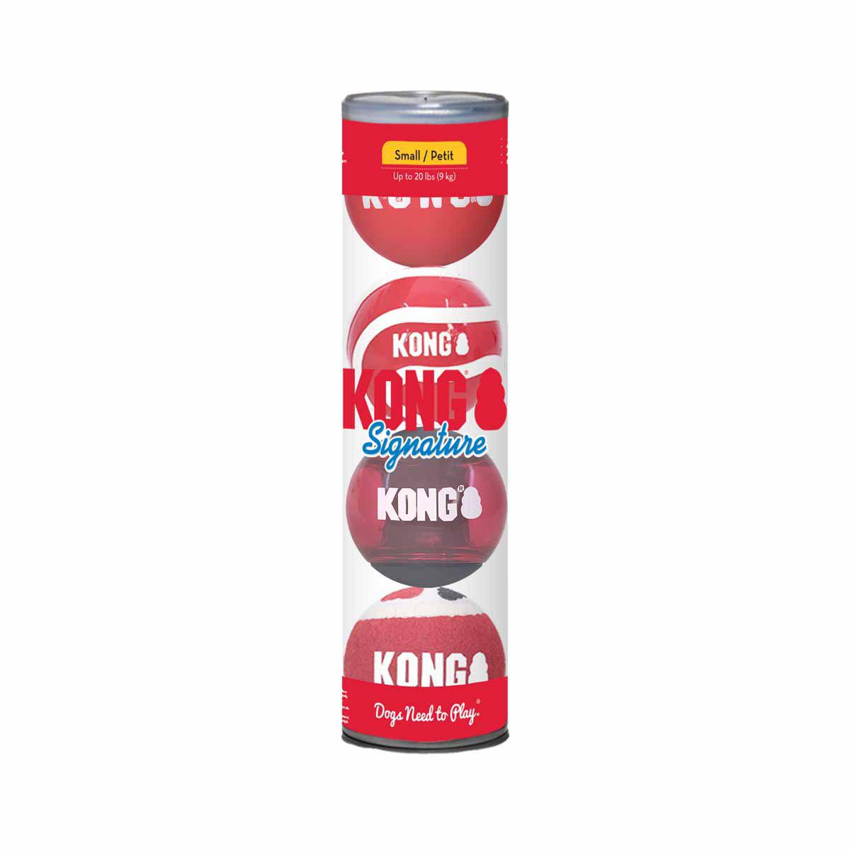 Kong Signature Balls 4-pack Small Mix Ø5,7cm