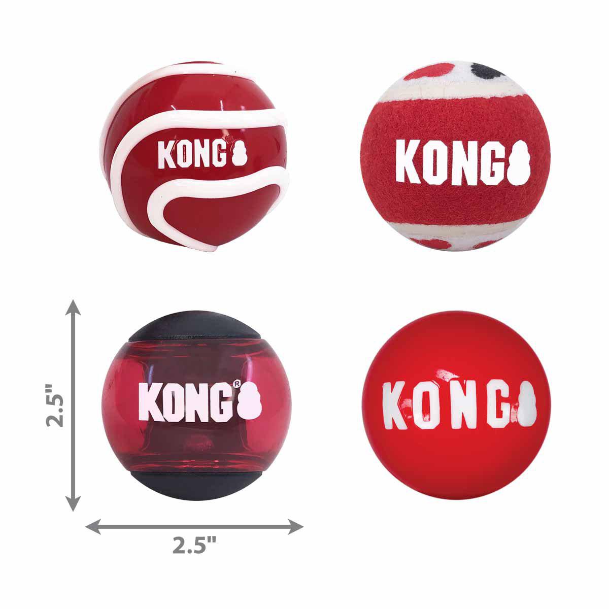 Kong Signature Balls 4-pack Medium Mix Ø7cm