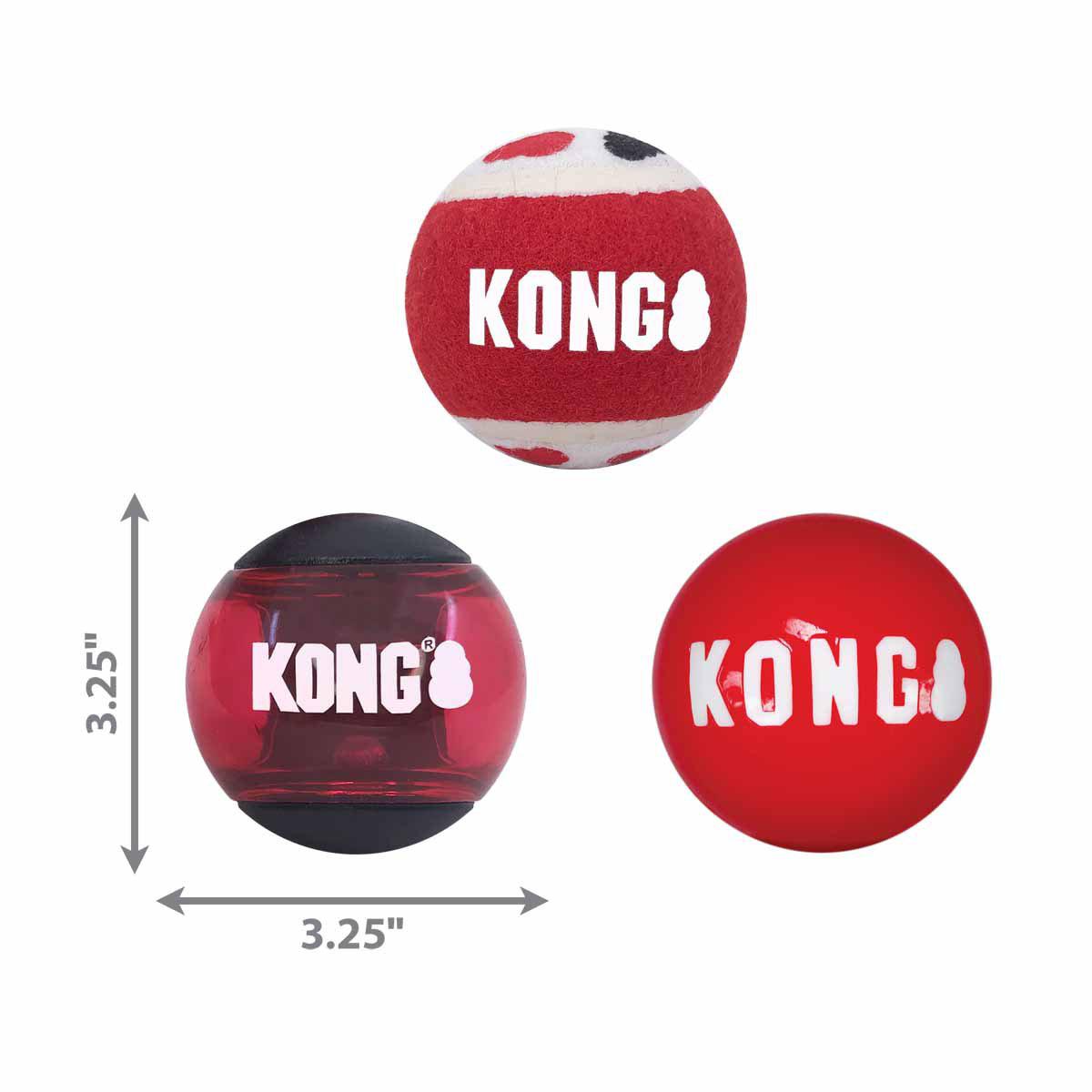 Kong Signature Balls 3-pack Large Mix Ø8,2cm