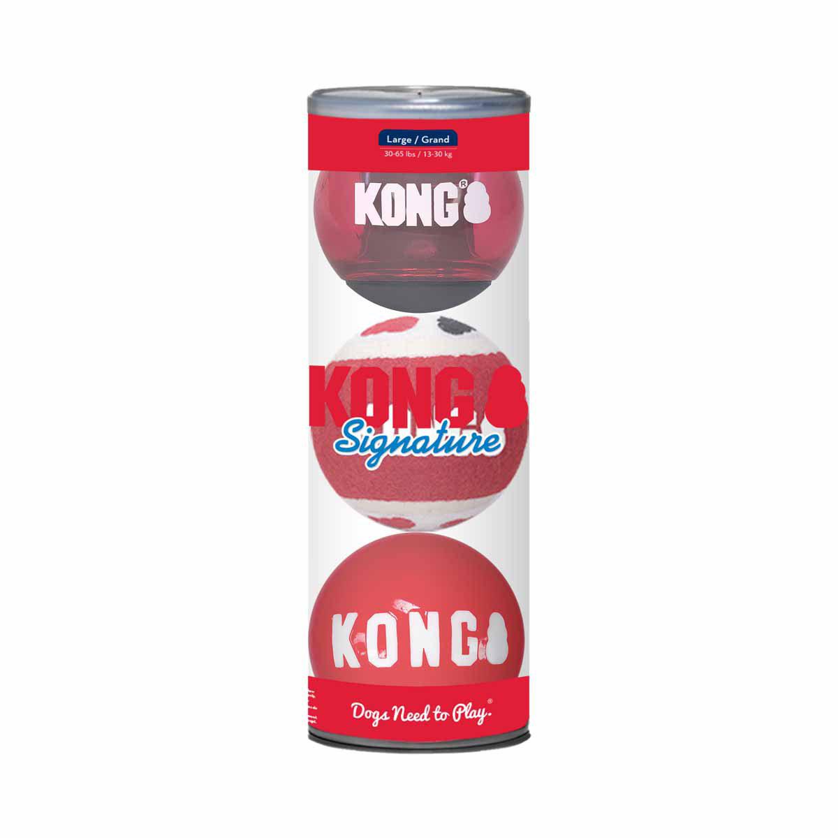Kong Signature Balls 3-pack Large Mix Ø8,2cm