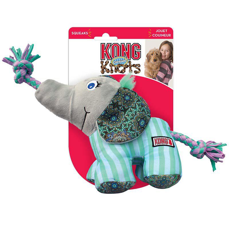 Kong Knots Carnivalelephant S/m 27x10x12 Cm