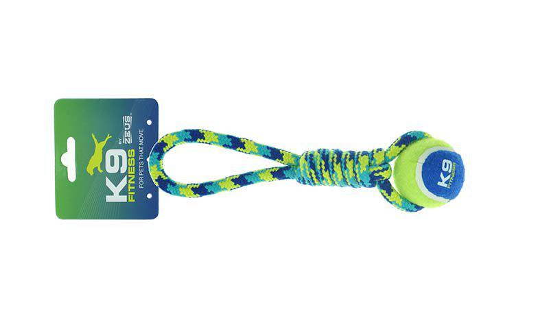Zs K9 Tennisball Rope Tug With Ball 31cm