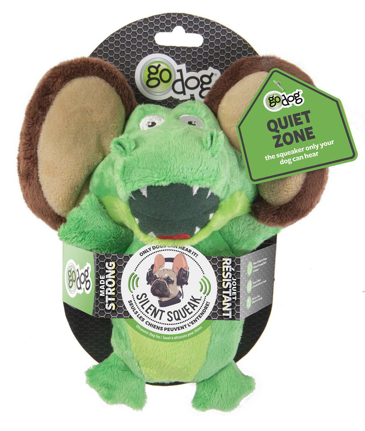 Godog Silent Squeak Flips Gator/monky 20cm
