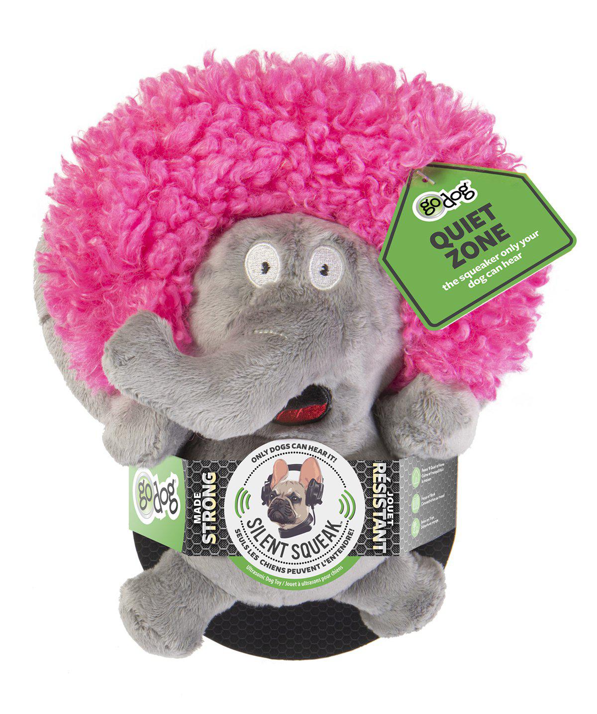 Godog Silent Squeak Crazy Hair Elephant20cm