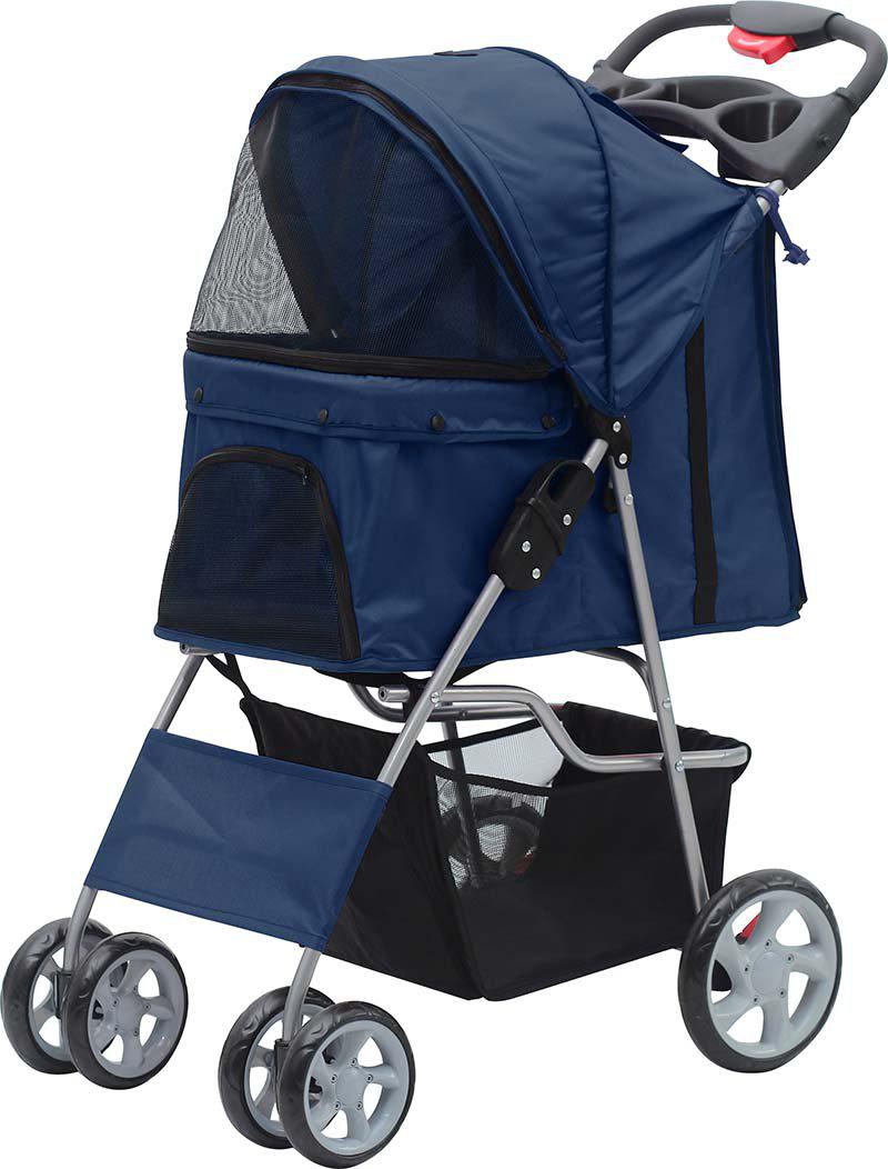 Barnvagn För Hund Blå 68x46x100cm Max15kg