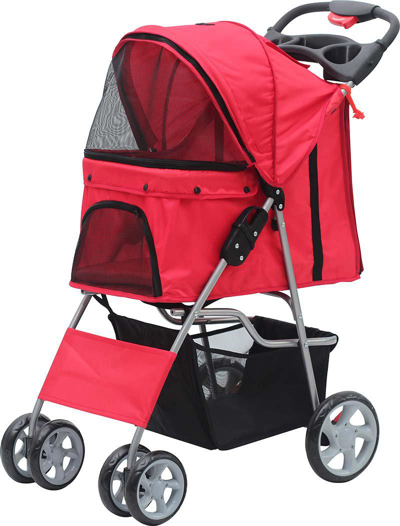 Barnvagn För Hund Röd 68x46x100cm Max 15kg