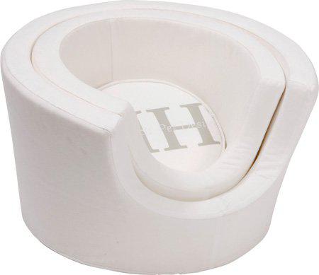 Hundkorg Rund 42x25cm Vit Canvas Happy House