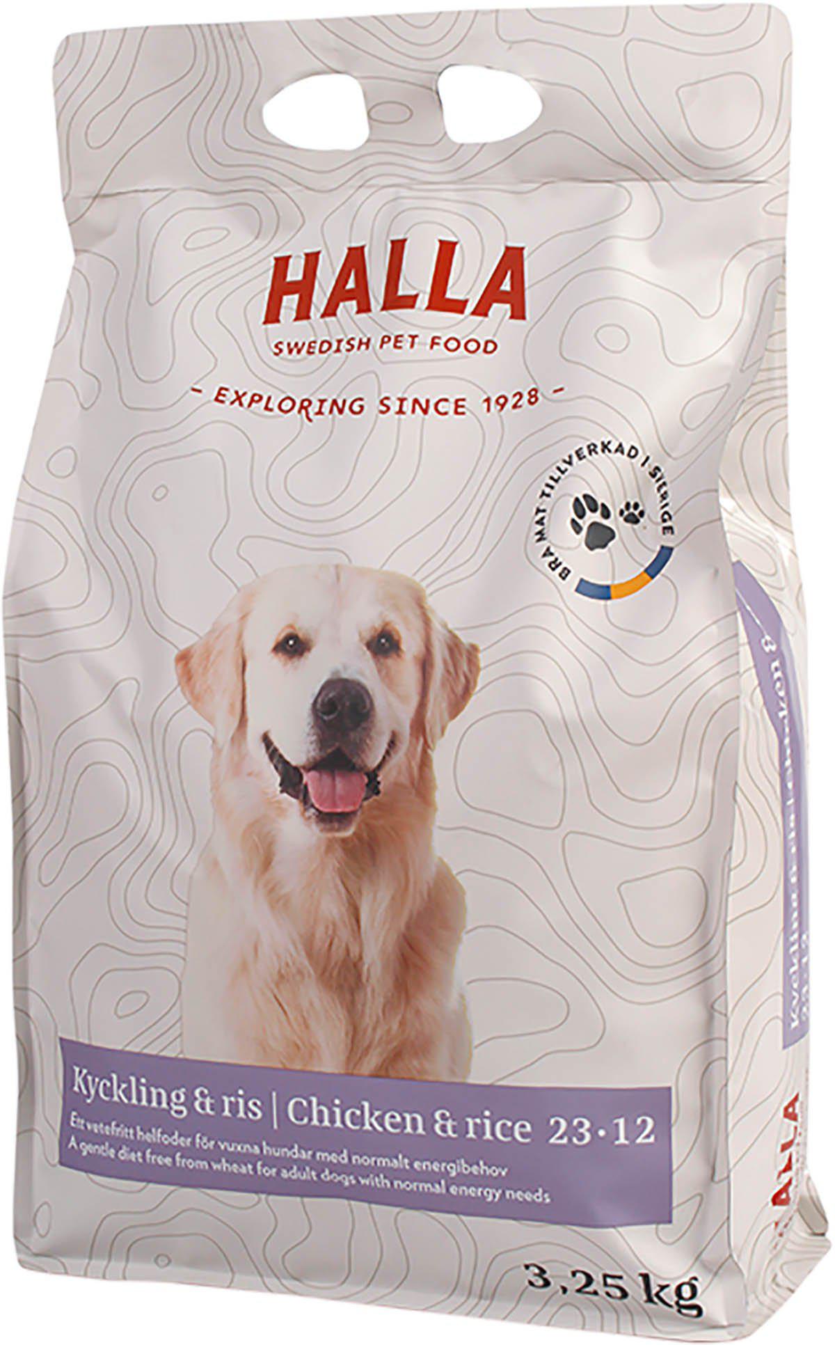 Hundfoder Halla Kyckling & Ris 23-12 3.25kg