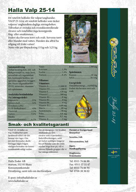 Hundfoder Halla Valp 25-17 10kg