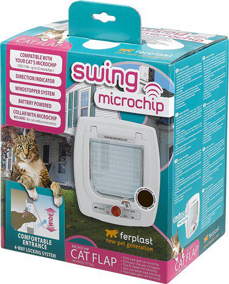 Kattdörr Swing Microchip Vit