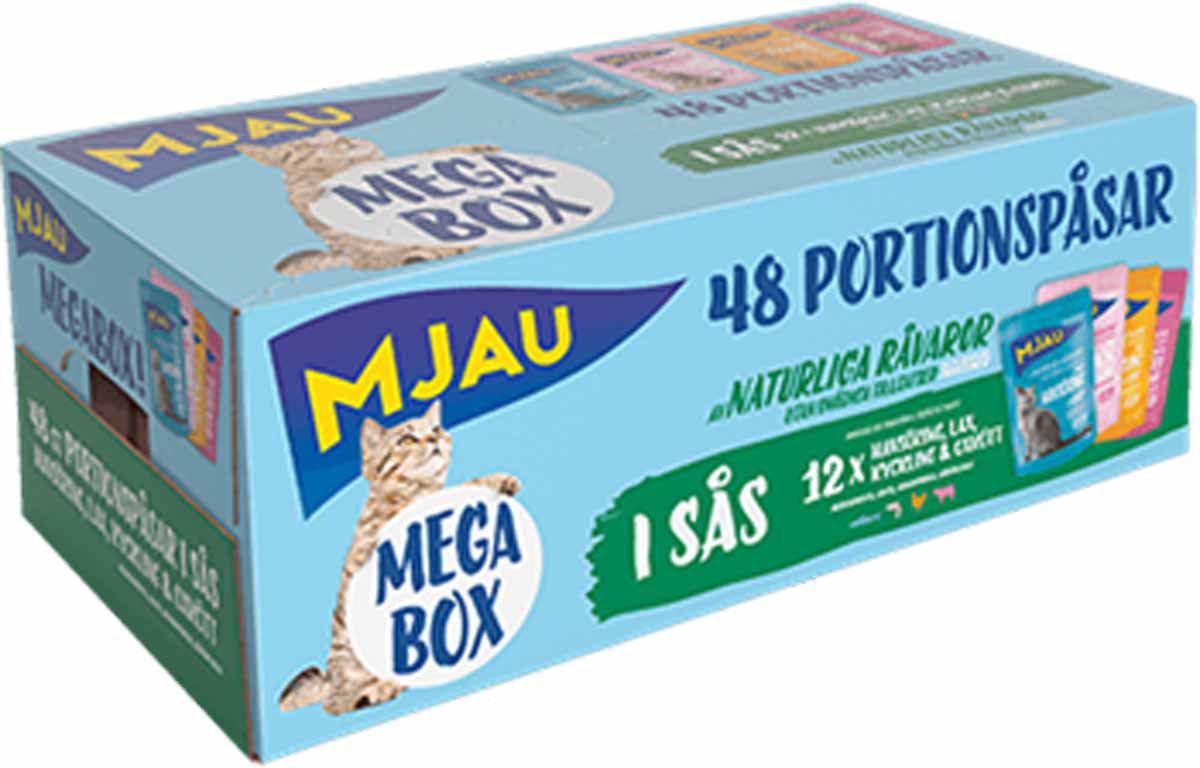 Mjau Pouch Megabox Kött O Fisk I Sås 48x85gr