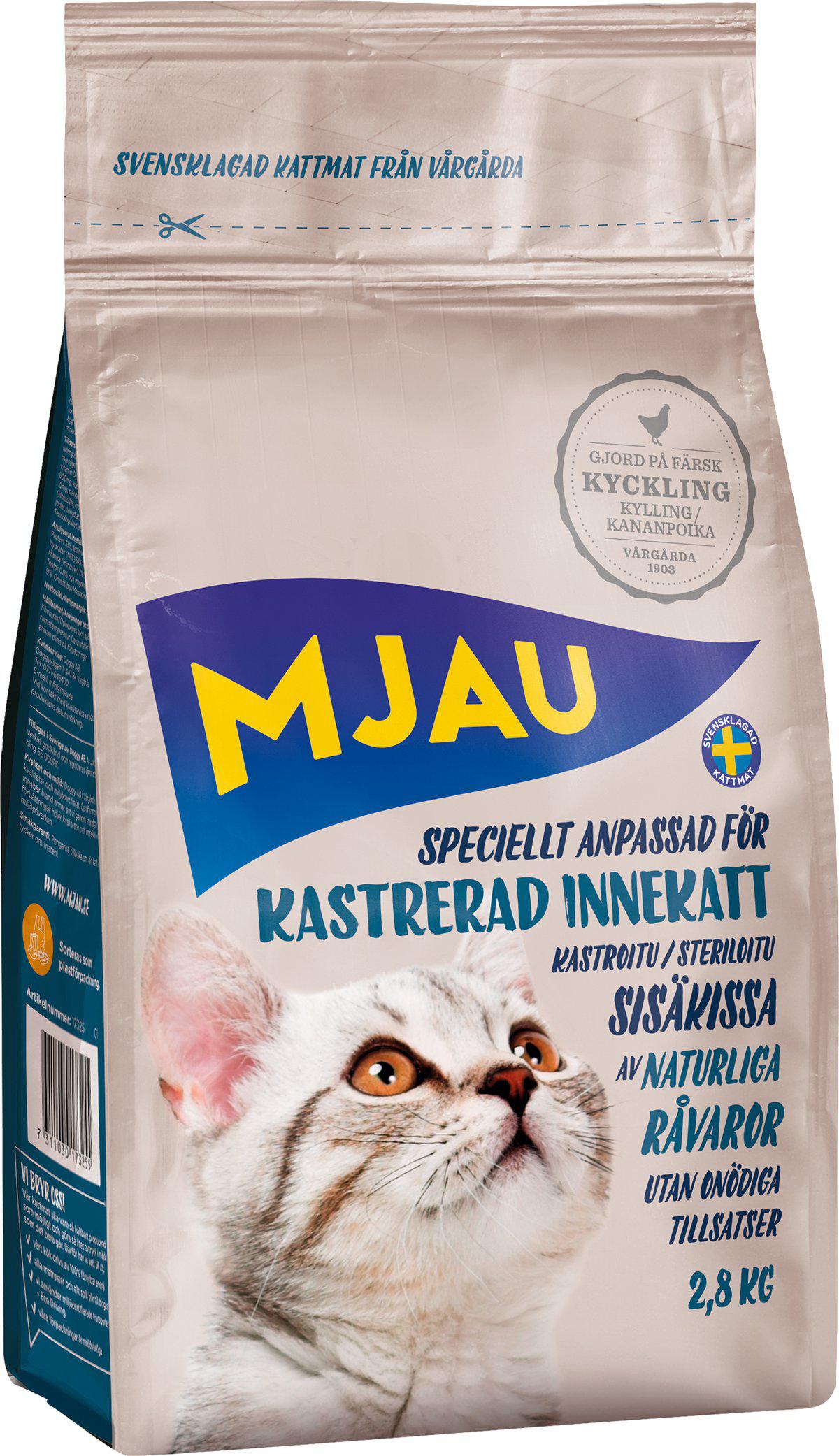 Mjau Kastrerad Innekatt 2,8kg