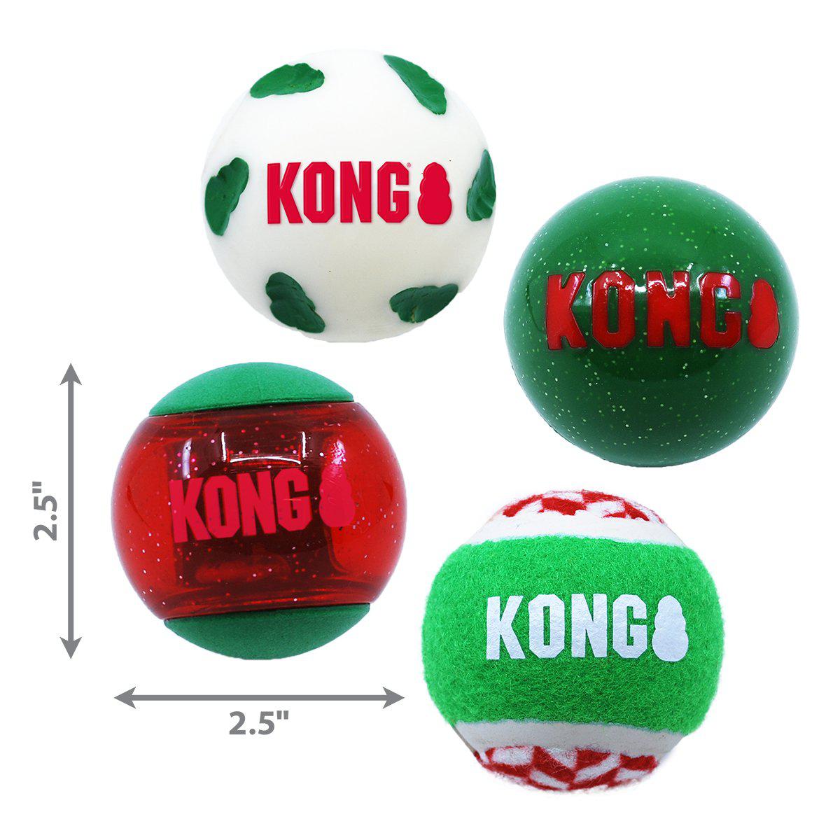 Kong Holiday Occasions Balls 4-pack M 25x7x7cm
