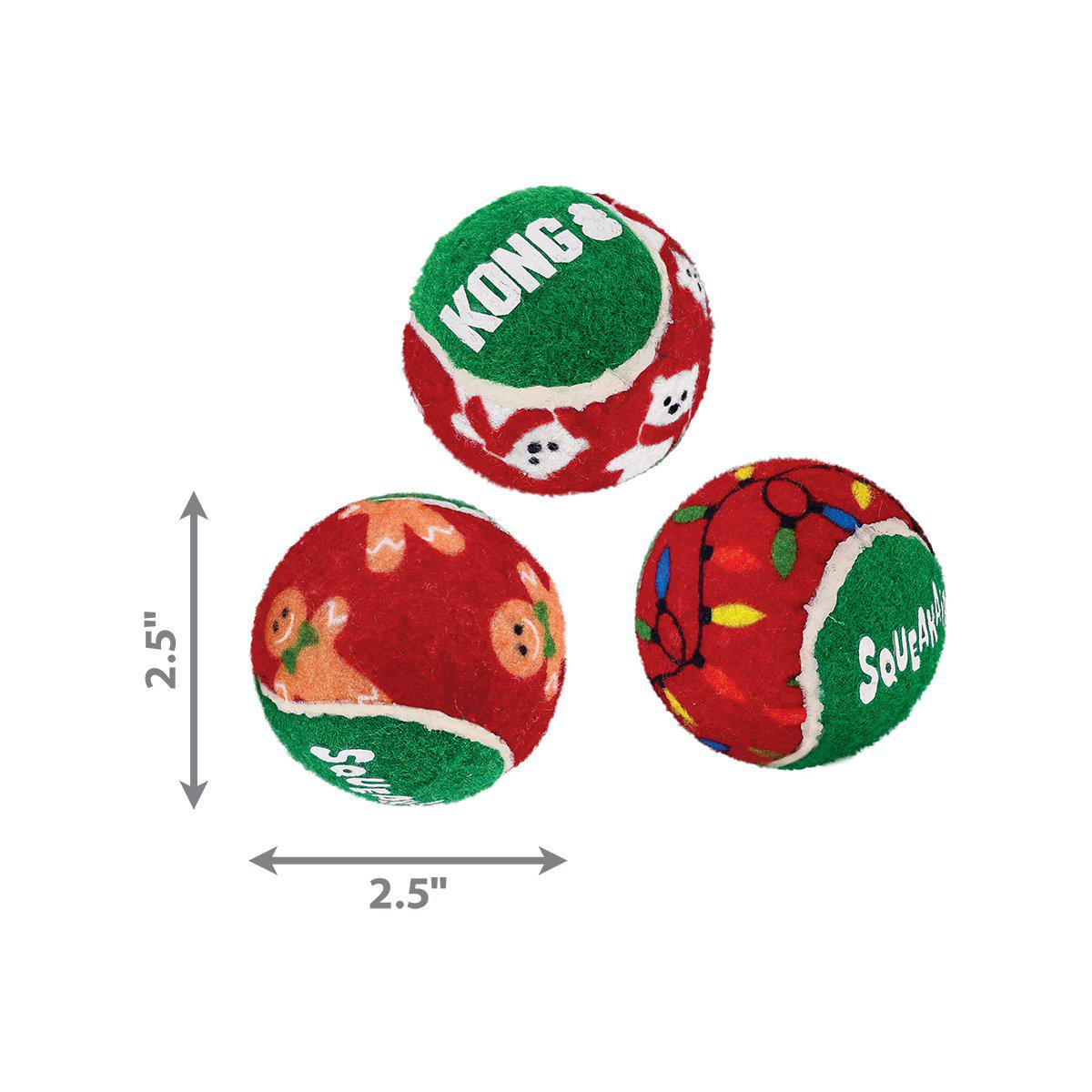 Kong Holiday Squeakair Ball 6-pack M Ø6,5cm